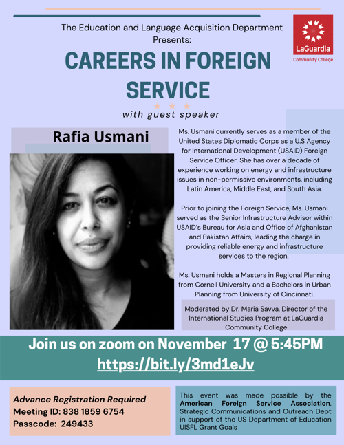 CareersInForeignServiceFall2021Flyer