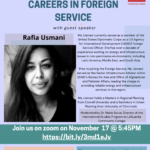 Careers in Foreign Service: An invited talk by Rafia Usmani (11/17/2021)