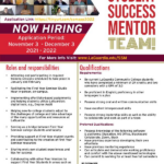 On-campus Job Opportunity (Student Success Mentor in Spring 2022 / $15 per hour)