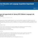 Modern Language Lab Tutor's position in Spring 2023 ($15.61/hour)